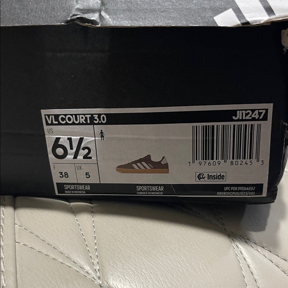 adidas VL Court 3.0 Men's Sneakers in Brown and White - Picture 2 of 12